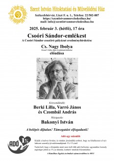 Csoóri Sándor emlékestet és díjátadót rendeznek a Szent István Művelődési Házban