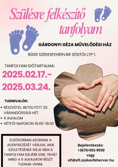 Szülésre felkészítő tanfolyam indul február 17-én Székesfehérváron