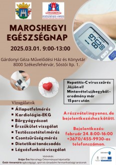 Maroshegyi Egészségnap – február 24-én, hétfőn lehet bejelentkezni!