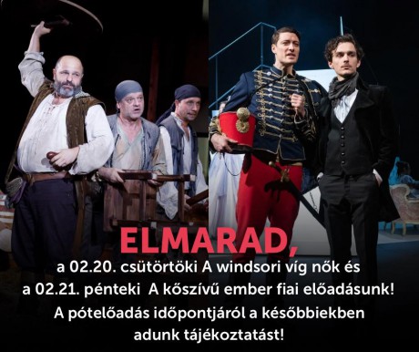Két előadás is betegség miatt marad el a napokban a Vörösmarty Színházban