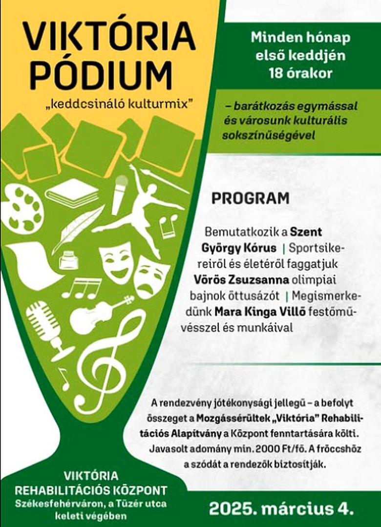 A Szent György Kórus, Vörös Zsuzsanna és a Mara Kinga Villő lesznek a Viktória Pódium vendégei