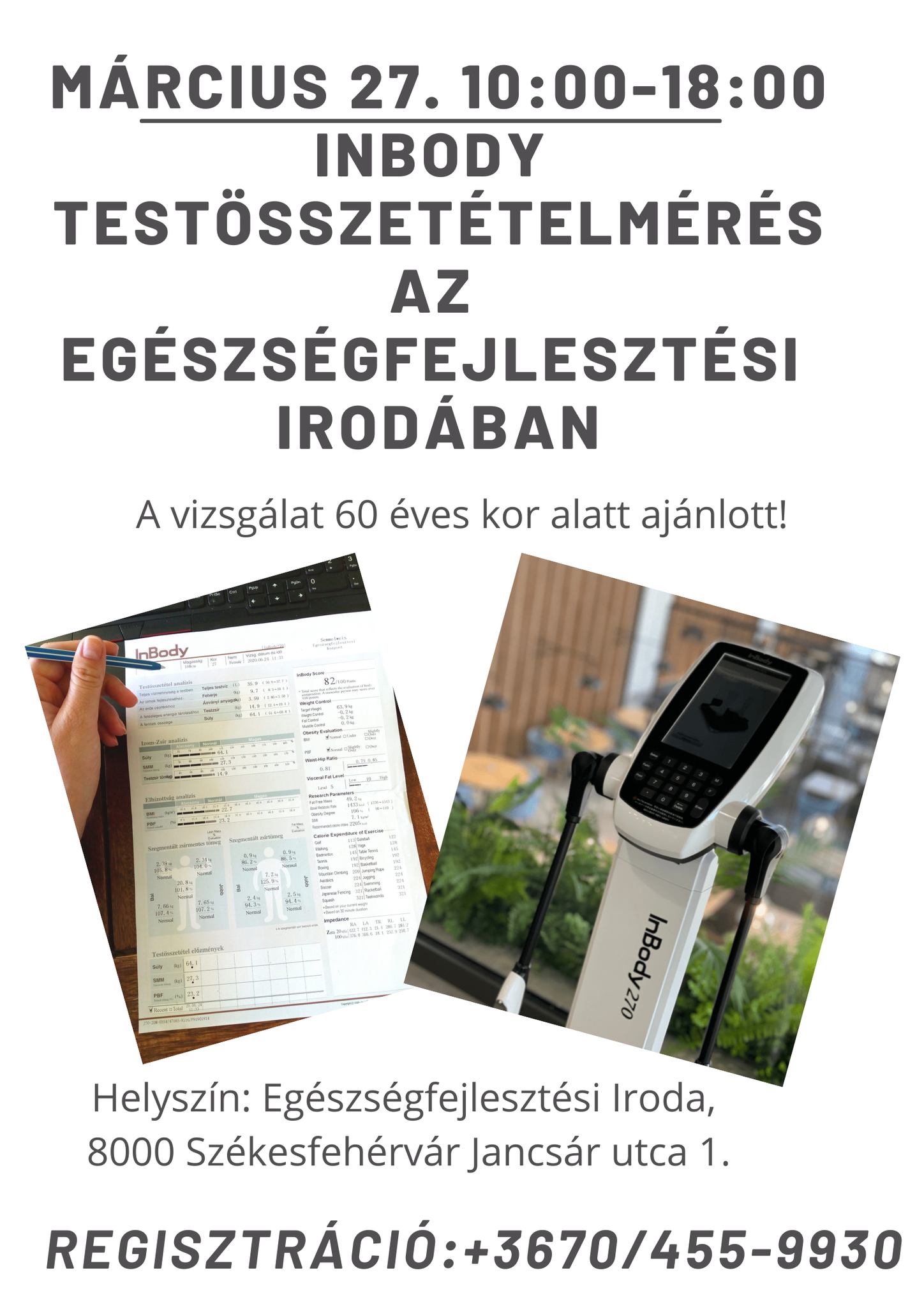 Ingyenes testösszetétel vizsgálatra vár csütörtökön az Egészségfejlesztési Iroda