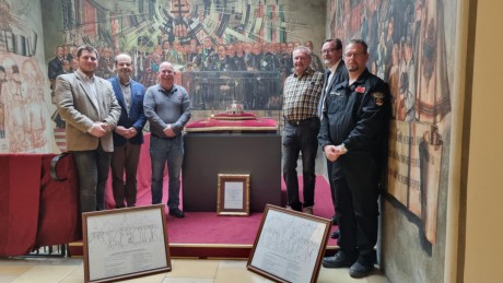 Székesfehérvár testvérvárosából érkezett tűzoltókat fogadtak a Városházán