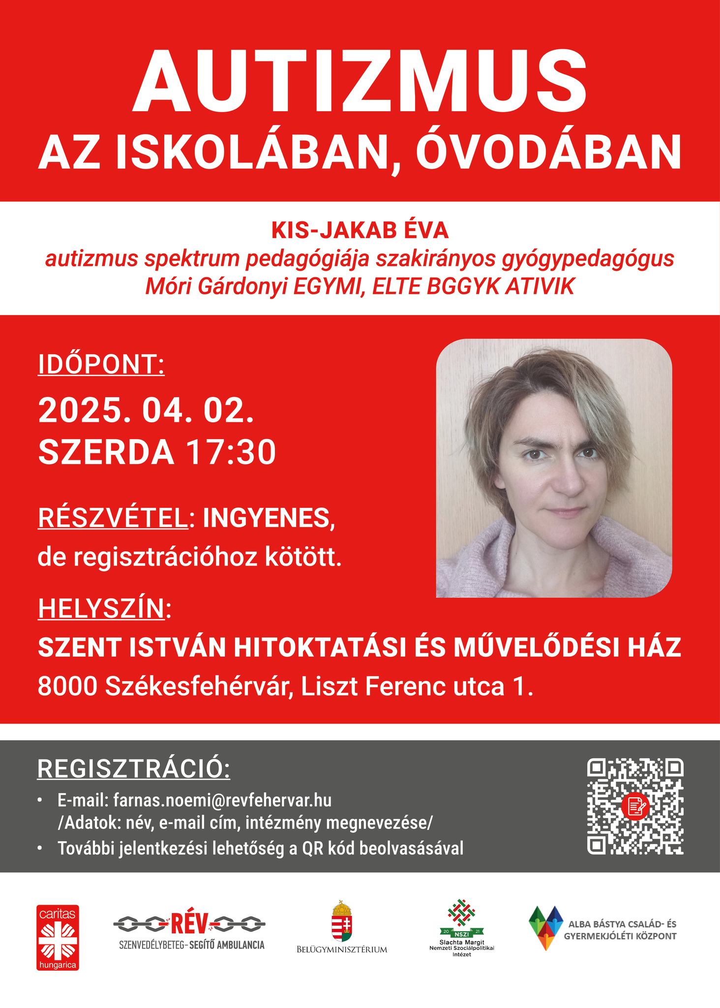 Autizmus az iskolában, az óvodában – pedagógiai előadás a Szent István Művelődési Házban