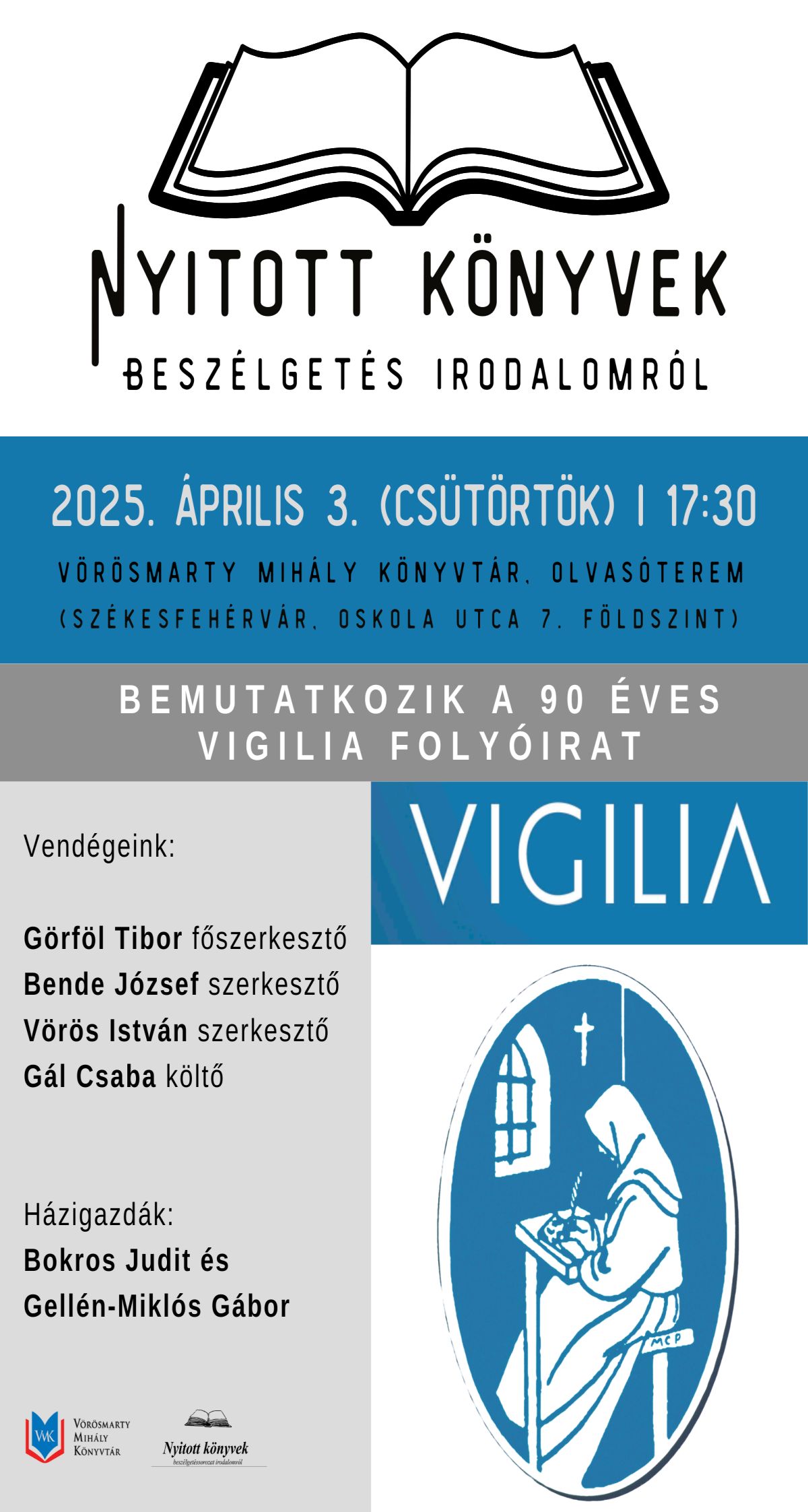 A Vigilia folyóirattal folytatódik a Nyitott könyvek programsorozat