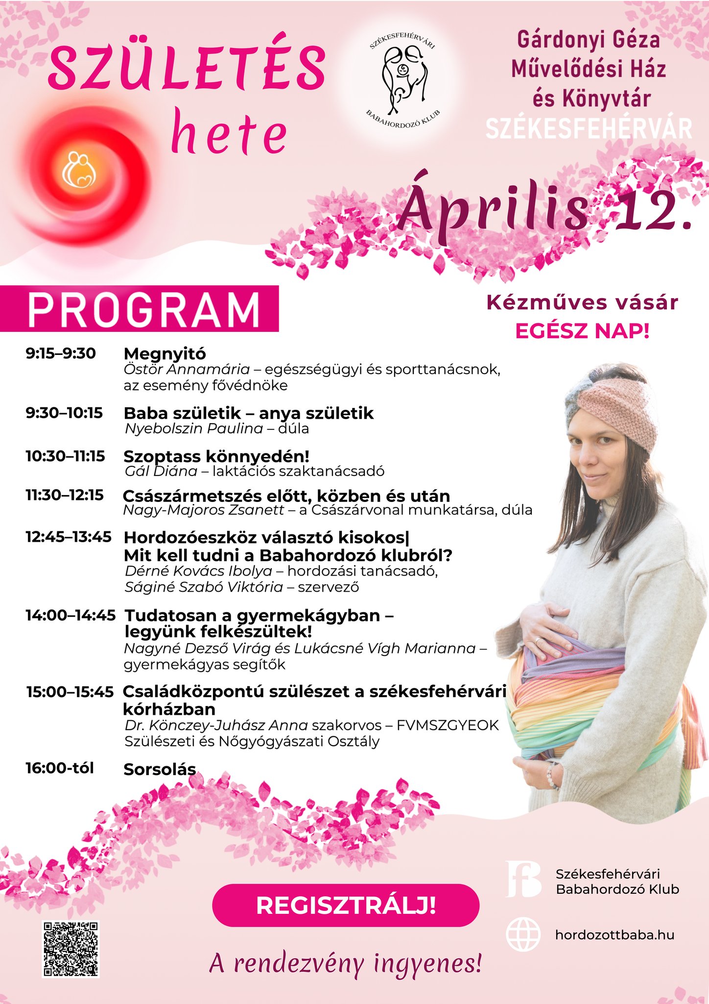 Születés hete programok április 12-én a Gárdonyi Géza Művelődési Házban