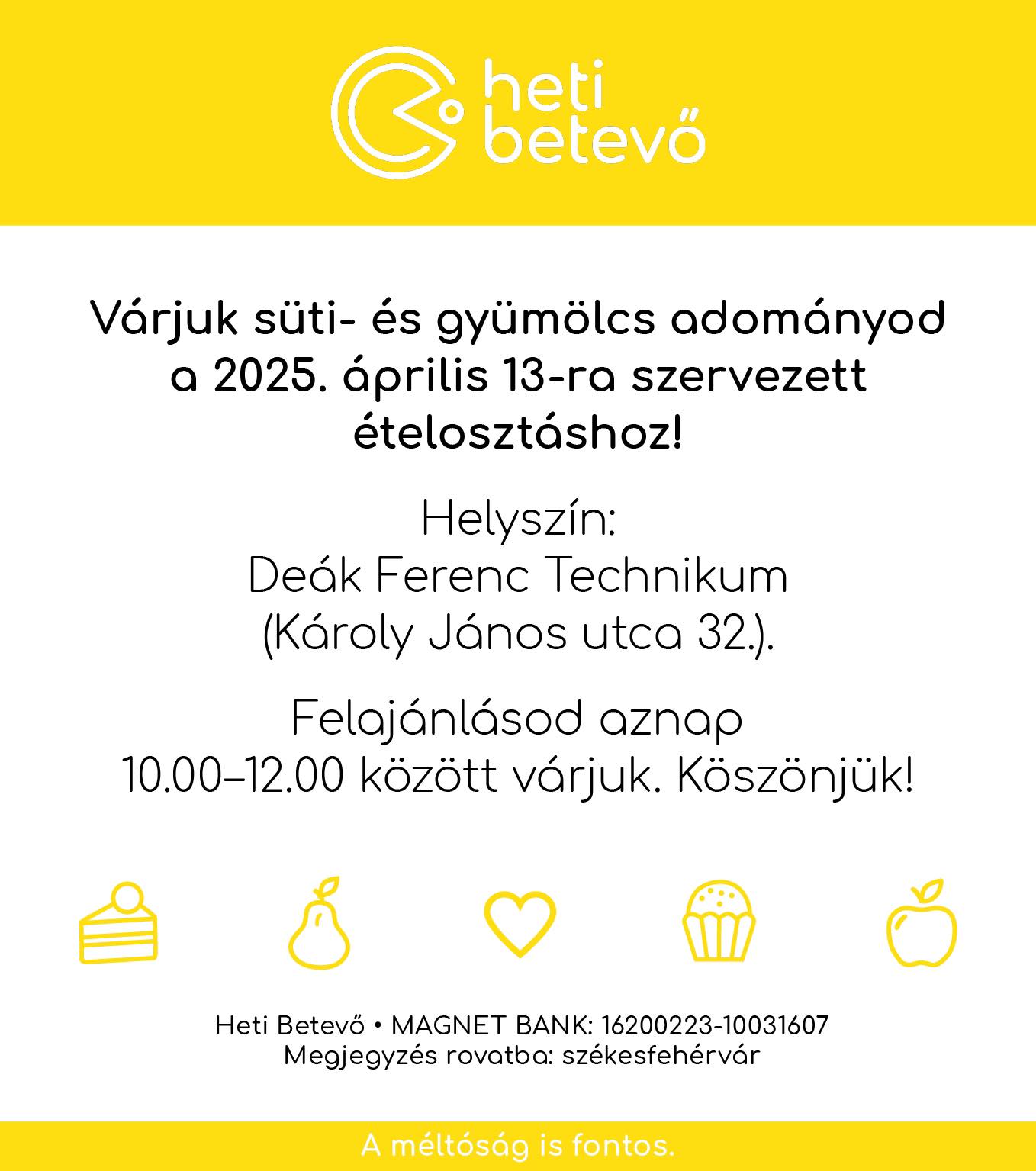 Édes meglepetés is kerülhet a meleg étel mellé a Heti Betevőnek köszönhetően