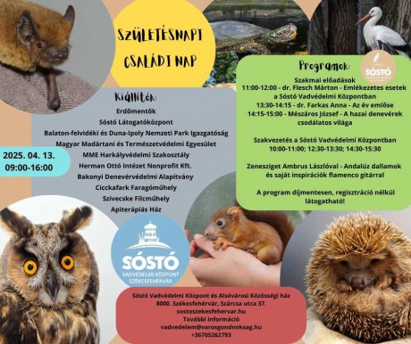 Születésnapi forgatag vasárnap a Sóstó Vadvédelmi Központban