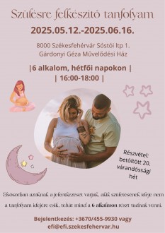 Május 12-én indul a szülésre felkészítő tanfolyam - még lehet jelentkezni