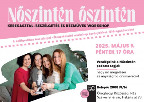 Lélekemelő, alkotós este nőknek az Öreghegyi Közösségi Házban