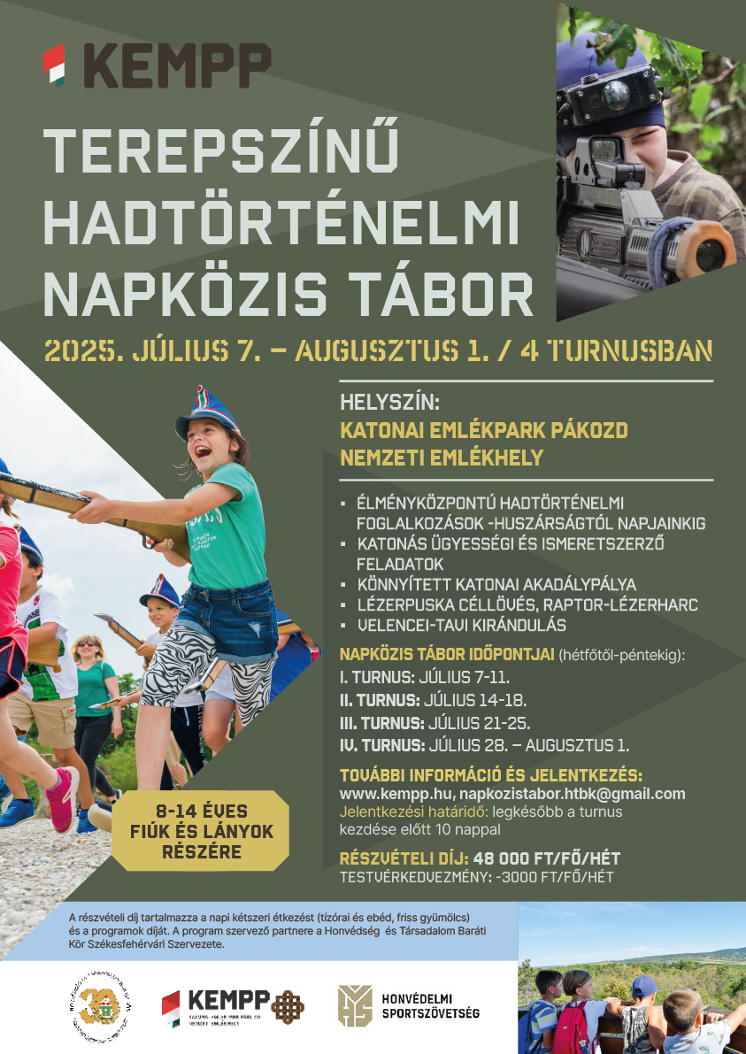 Már lehet jelentkezni a KEMPP hadtörténelmi nyári táboraiba