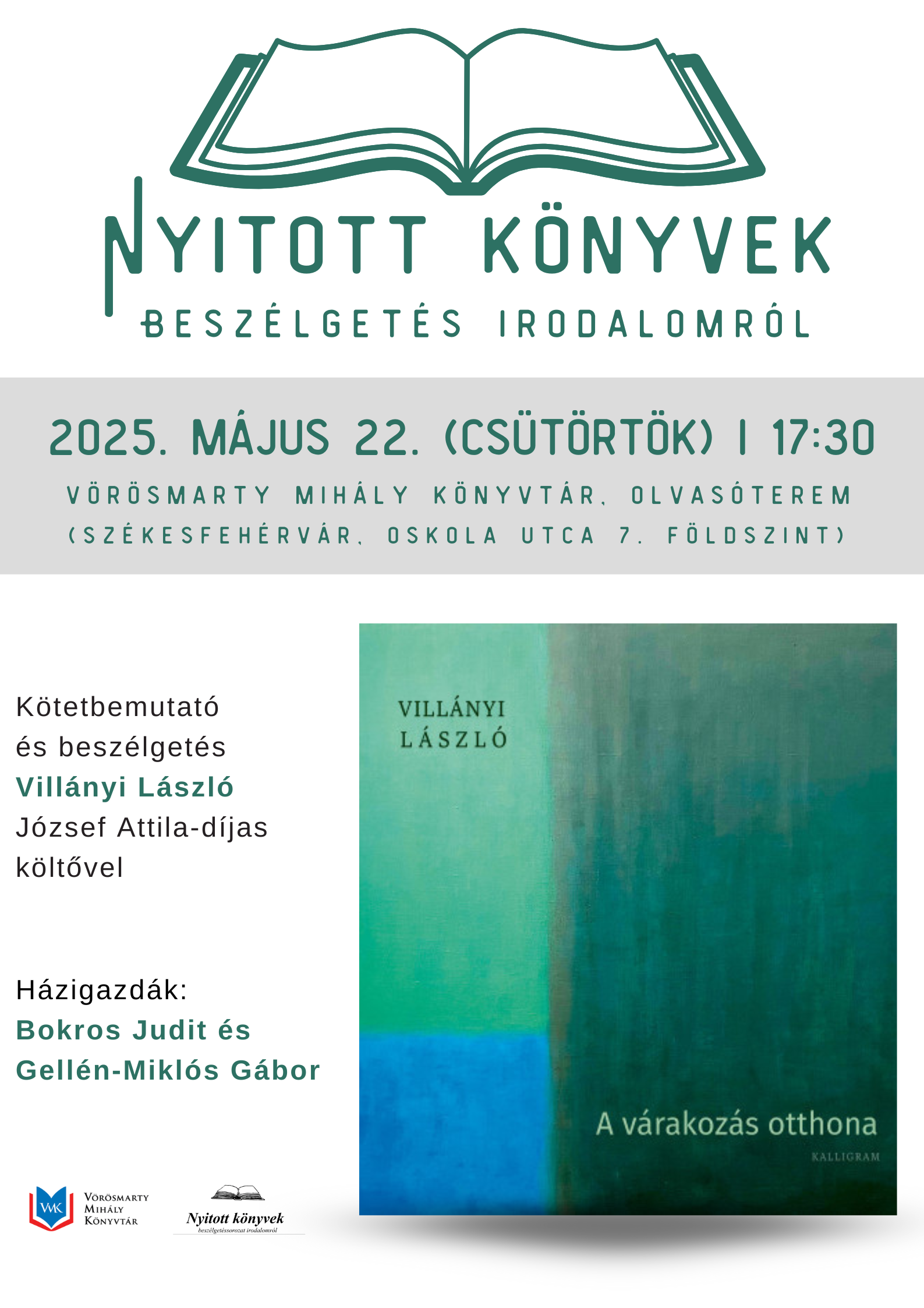 Villányi László költő lesz a „Nyitott könyvek” sorozat vendége