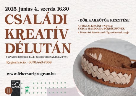Bőrkarkötőket készíthetünk a Vízivárosi Közösségi Klubban