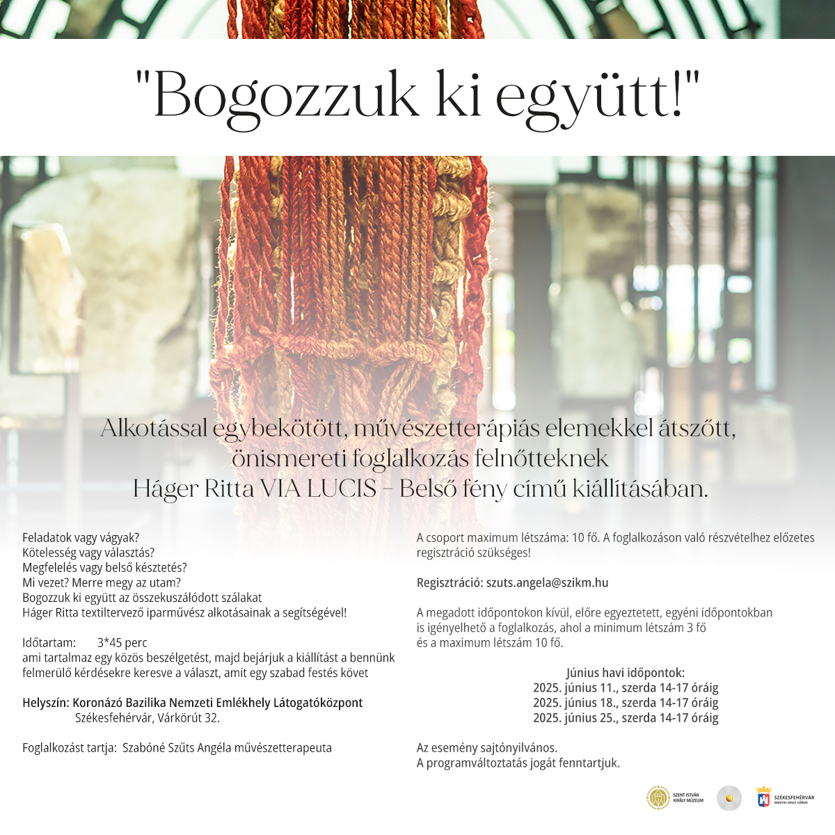 „Bogozzuk ki együtt!” – önismereti foglalkozás indul Hager Ritta kiállításához kapcsolódóan