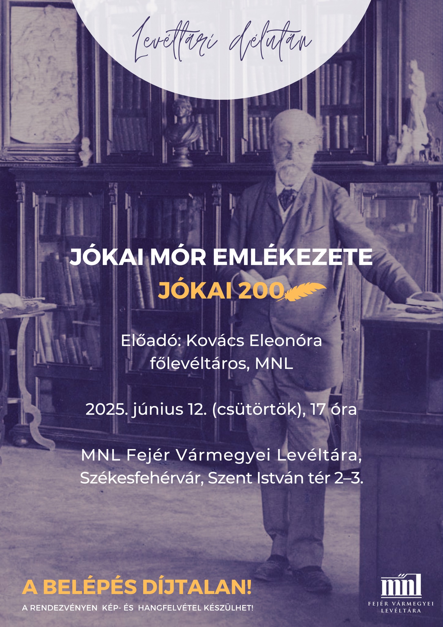 Jókai a Levéltárban – csütörtökön folytatódik az ingyenes előadássorozat