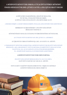 Felújítás miatt mától bezár a könyvtár Oskola utcai épülete