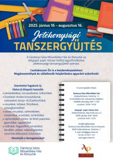 Jótékonysági tanszergyűjtés - augusztus 16-ig várják az adományokat