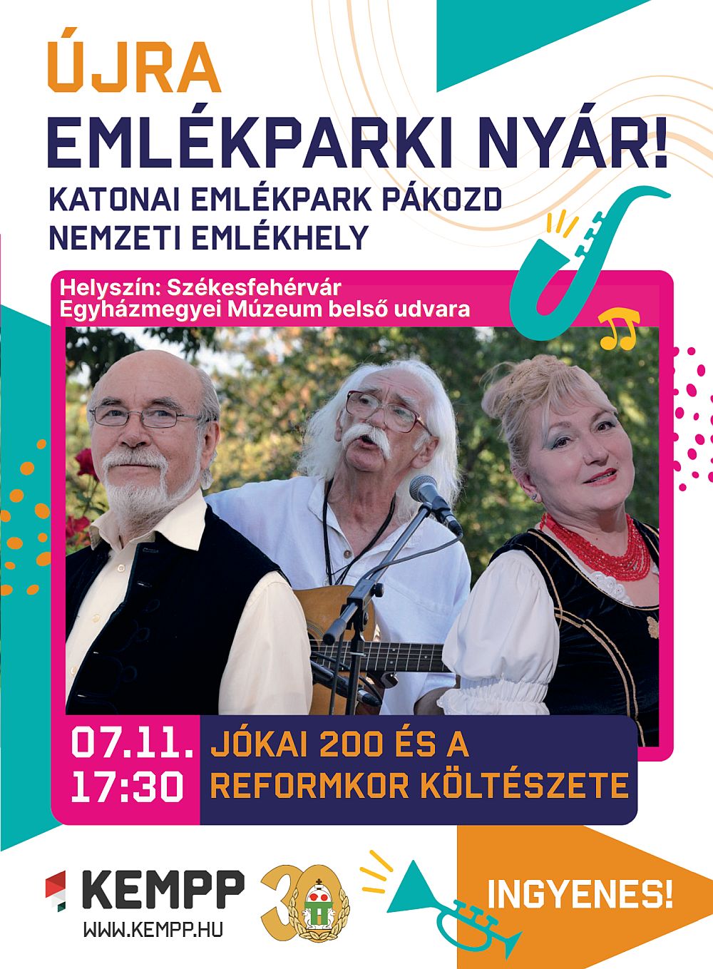 Jókai 200 és a reformkor költészete – folytatódik pénteken az Emlékparki Nyár