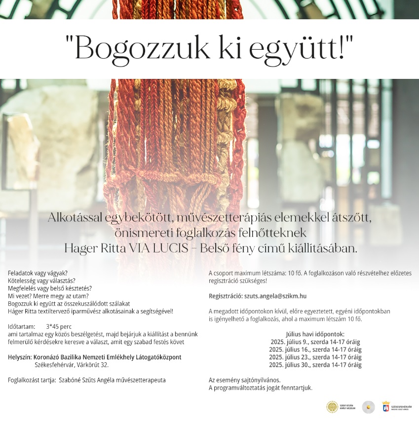 Zárulnak az önismereti foglalkozások Hager Ritta kiállításához kapcsolódóan