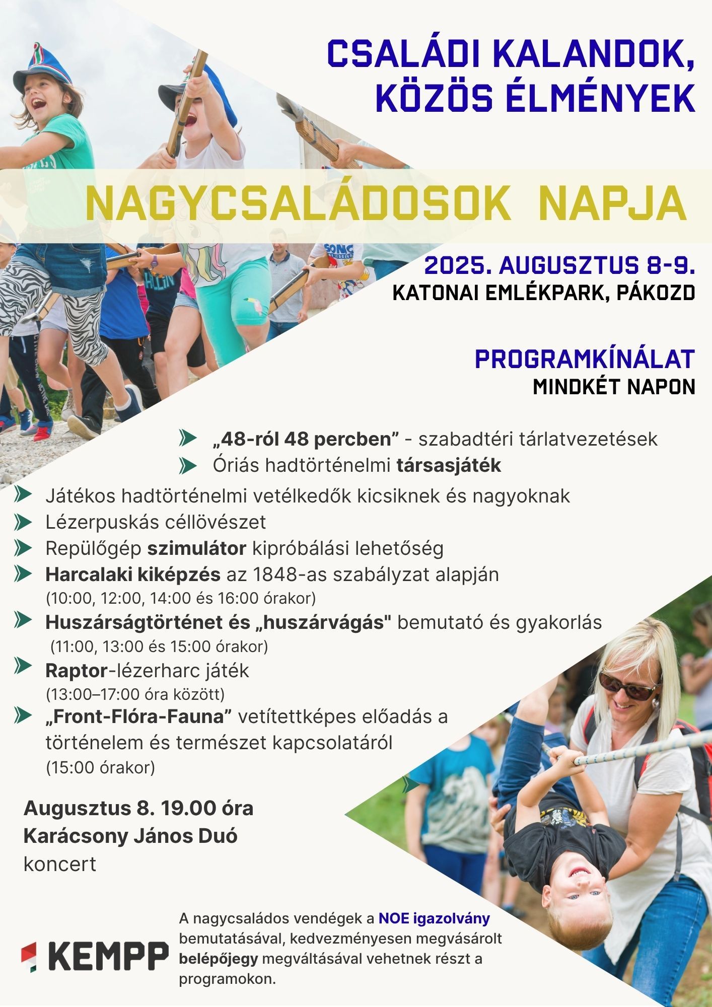 Kalandokkal, élményekkel vár mindenkit a Nagycsaládosok Hétvégéje a KEMPP-ben