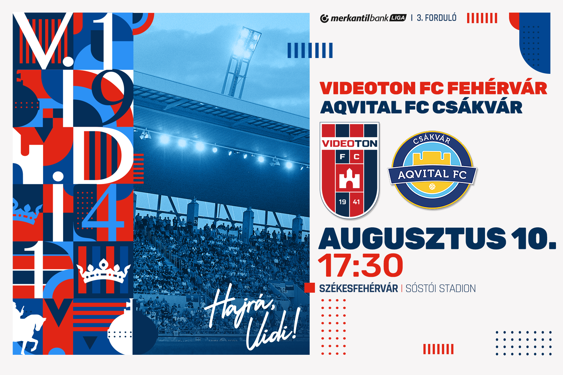 Vasárnap vármegyei rangadót vív a Videoton FC Fehérvár a Sóstói Stadionban