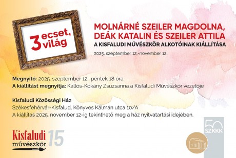 3 ecset, 3 világ – új kiállítás nyílik Kisfaludon a közösségi házban