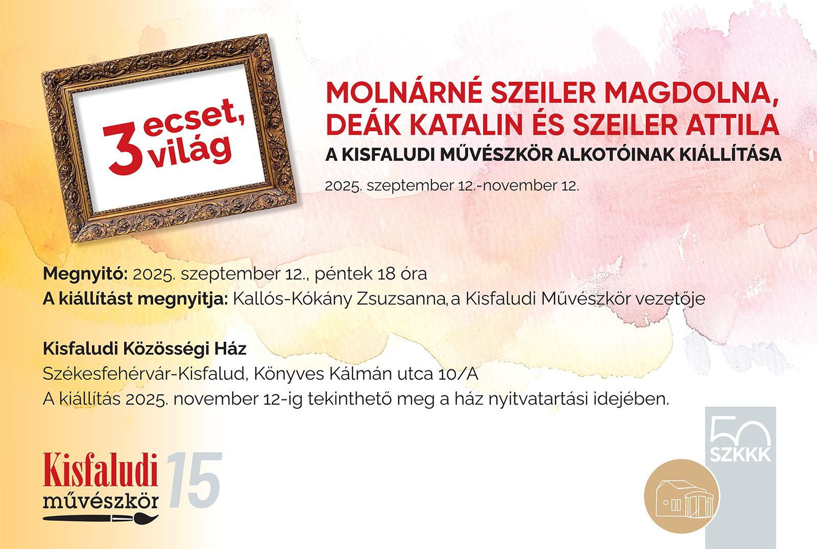 3 ecset, 3 világ – új kiállítás nyílik Kisfaludon a közösségi házban