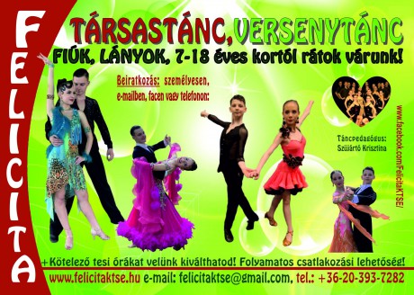 A Felicita Kulturális és TáncSport Egyesület várja a táncolni vágyókat Felsővárosban