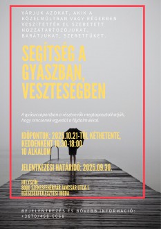Segítség a veszteségben! – gyászfeldolgozó csoportot indít az Egészségfejlesztési Iroda