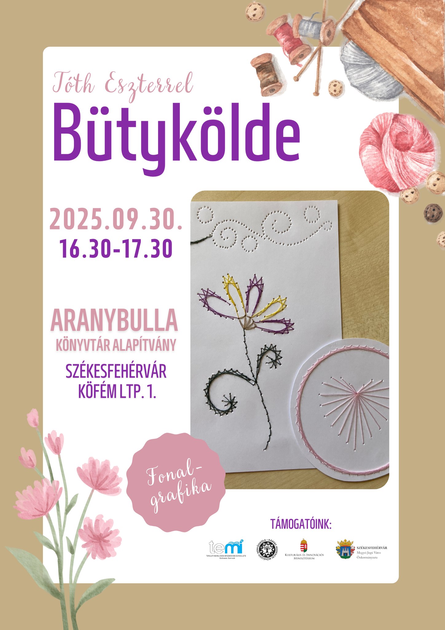 Kedden ismét Bütykölde lesz az Aranybulla Környtávban: ezúttal a fonalgrafika próbálható ki