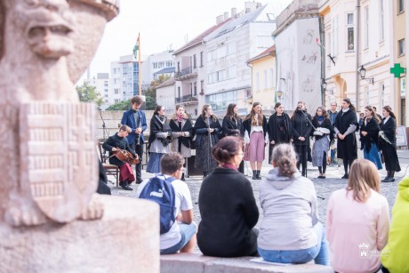 Az Országalmánál muzsikáltak a zeneiskolások a zene világnapján
