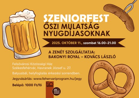Szeniorfesztre várják az idősebb korosztályt a Felsővárosi Közösségi Házban