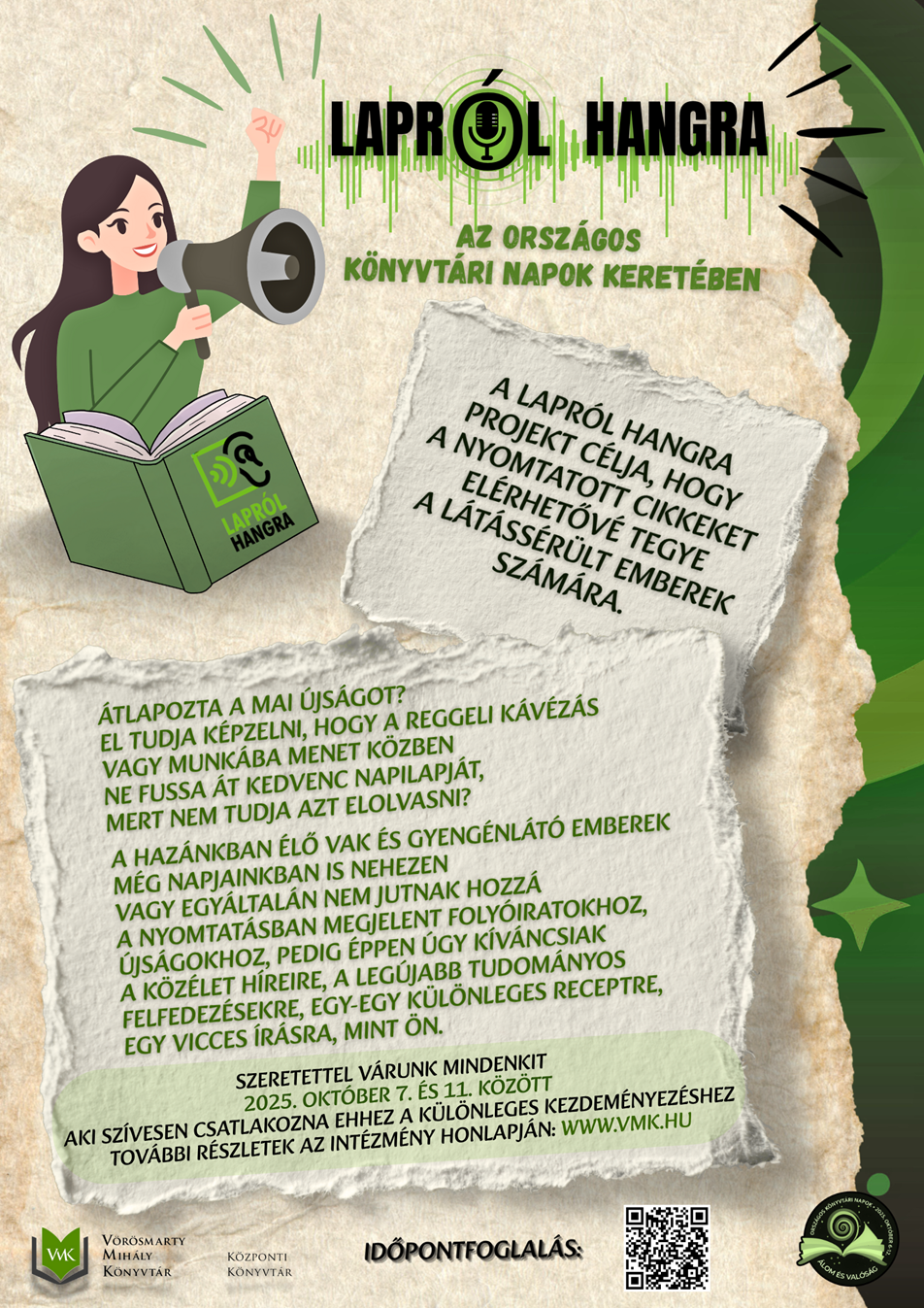 Lapról hangra – közösségi kezdeményezés az Országos Könyvtári Napok keretében