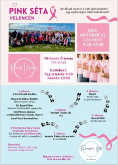 Pink séta lesz szombaton délelőtt a nők egészségéért Velencén