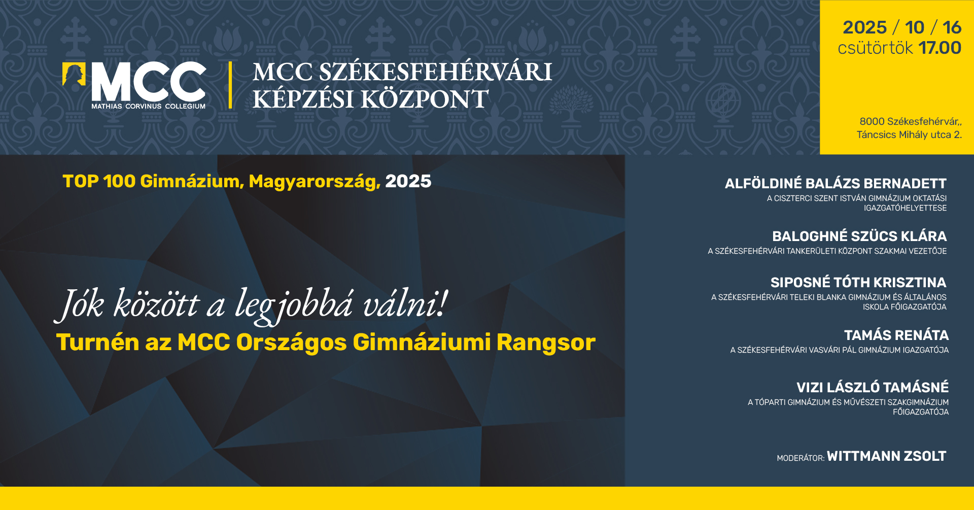 Jók között a legjobbá válni! – Fehérvárra érkezik az MCC programsorozata