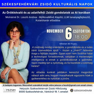 Zsidó kultúra hónapja Székesfehérváron - négy izgalmas esttel várnak