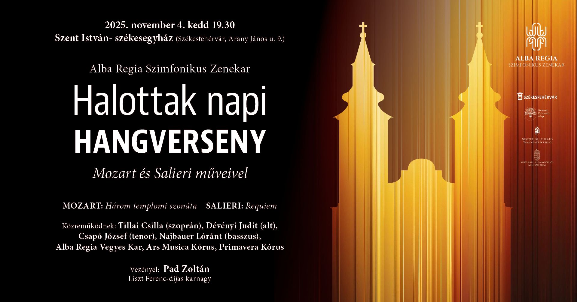 Mozart és Salieri művei csendülnek fel a szimfonikusok Halottak napi koncertjén