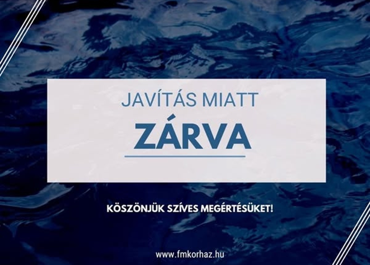 Meghibásodott, de már javítják a hidroterápiás medencét a kórházban