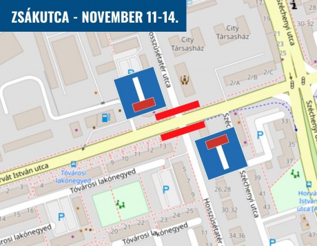 November 11. és 14. között zsákutca lesz a Hosszúsétatér mindkét ága
