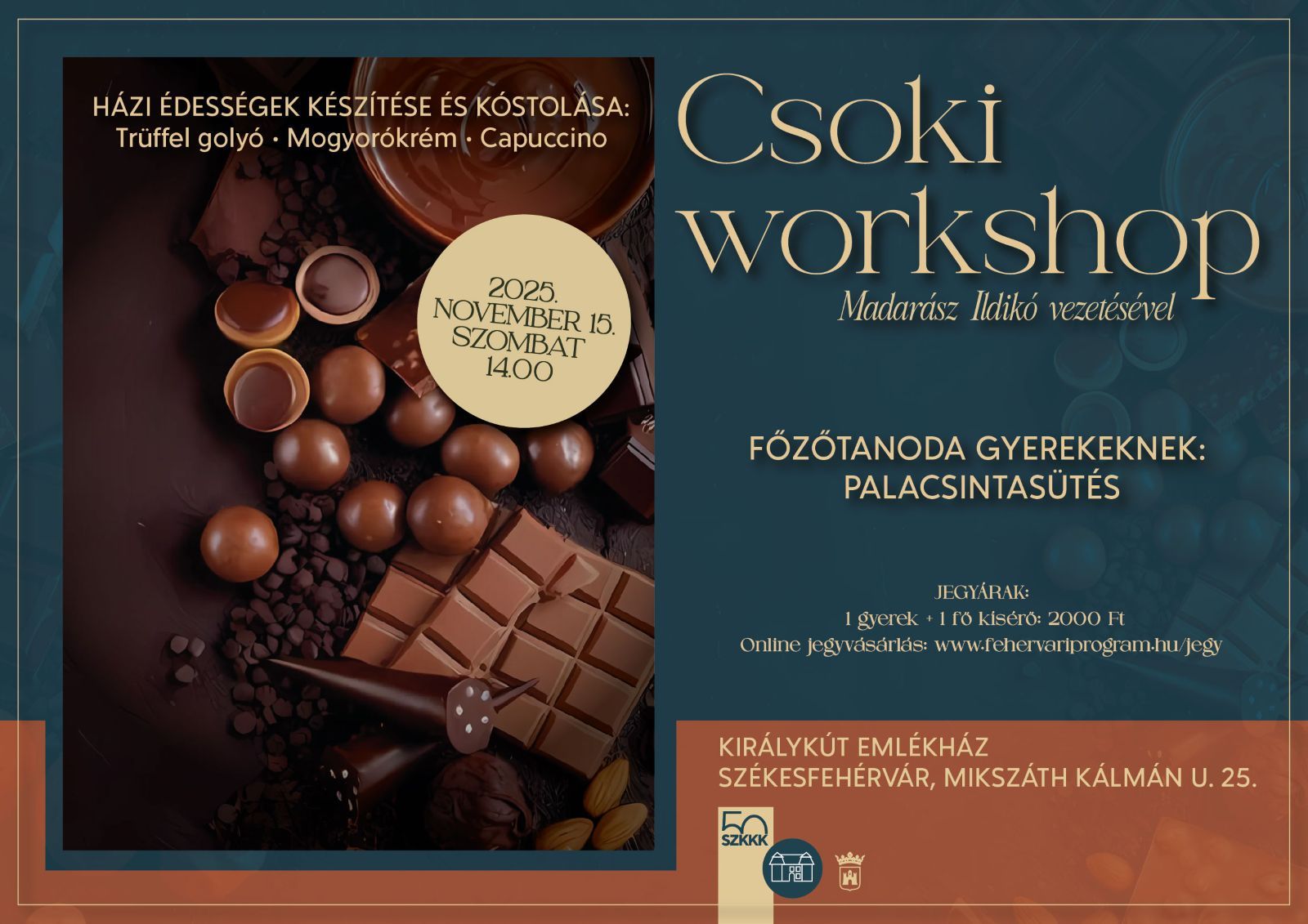 Édes élmények – csoki workshop Madarász Ildikóval a Királykúton