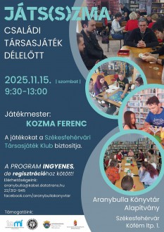 Szombaton a társasjátéké lesz a főszerep az Aranybulla Könyvtárban