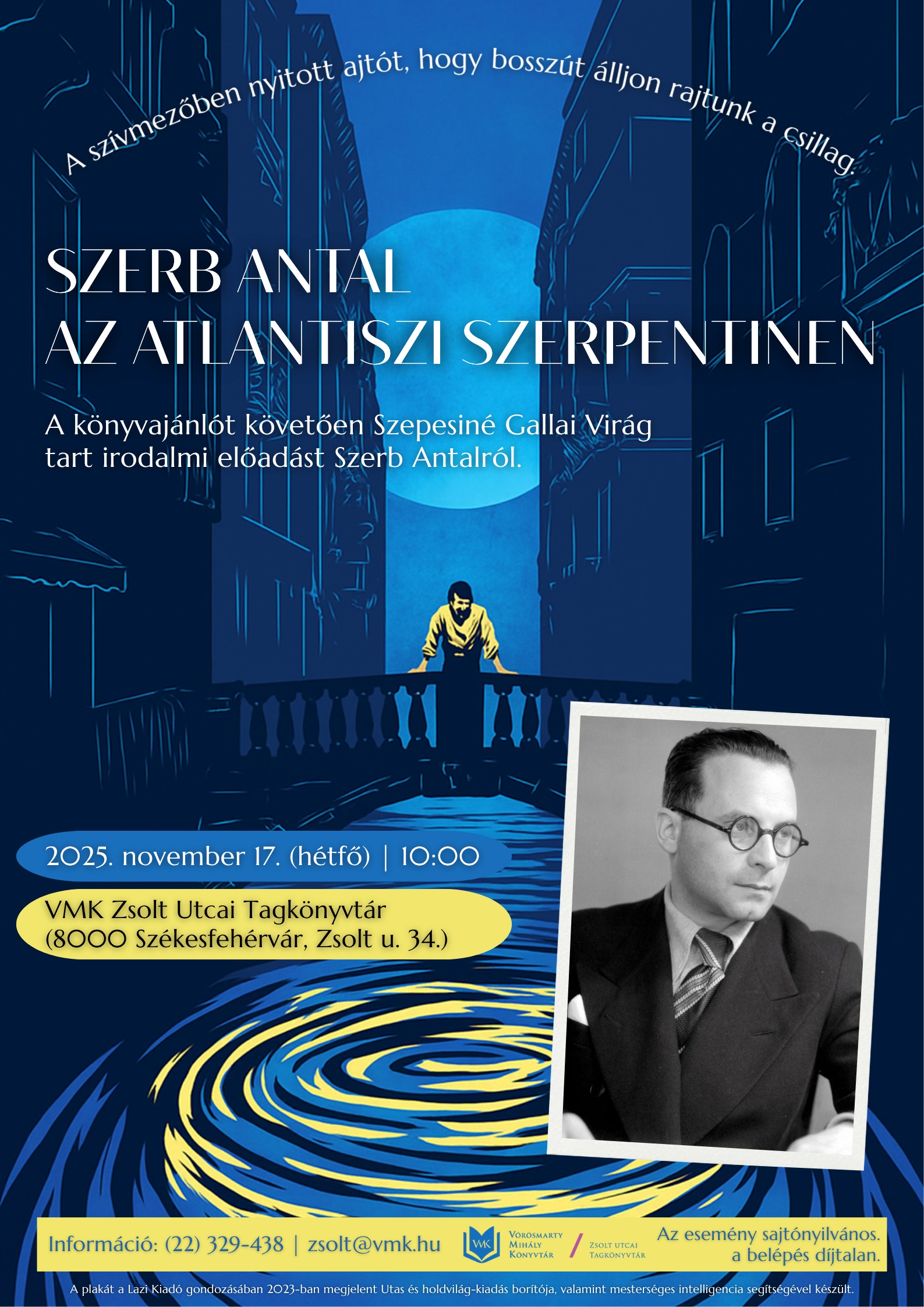 Irodalmi előadás Szerb Antalról és a mézeskalács-készítés titkai hétfőn a könyvtárban