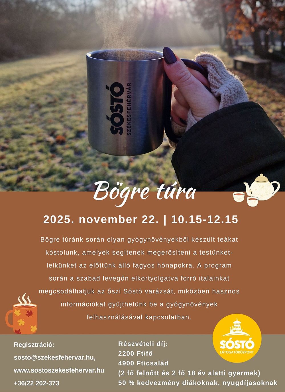 Testet, lelket melegítő bögretúrát szerveznek november 22-én a Sóstón