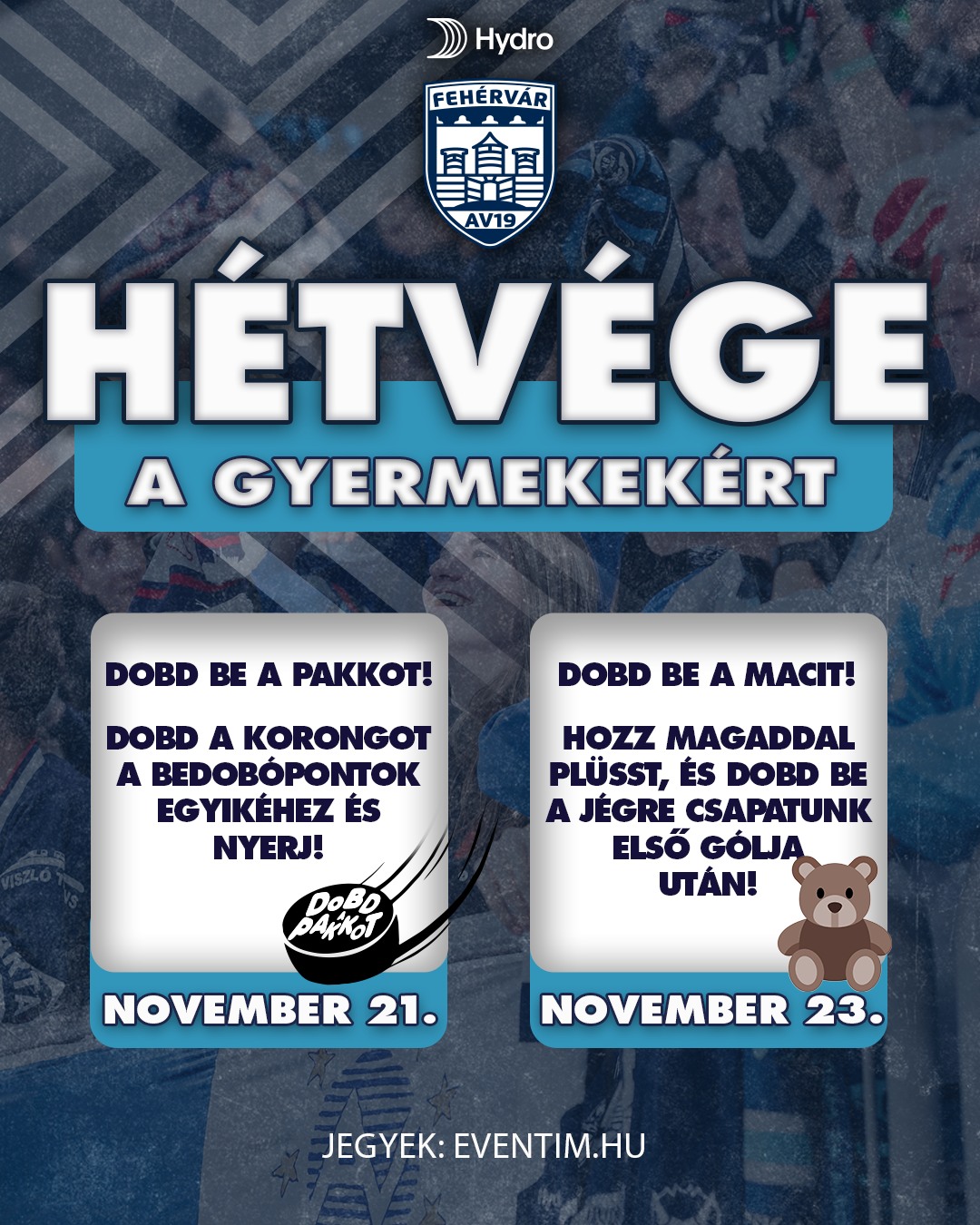 Macidobálás és korongdobó játék a gyermekekért a Hydro Fehérvár AV19 hétvégi mérkőzésein