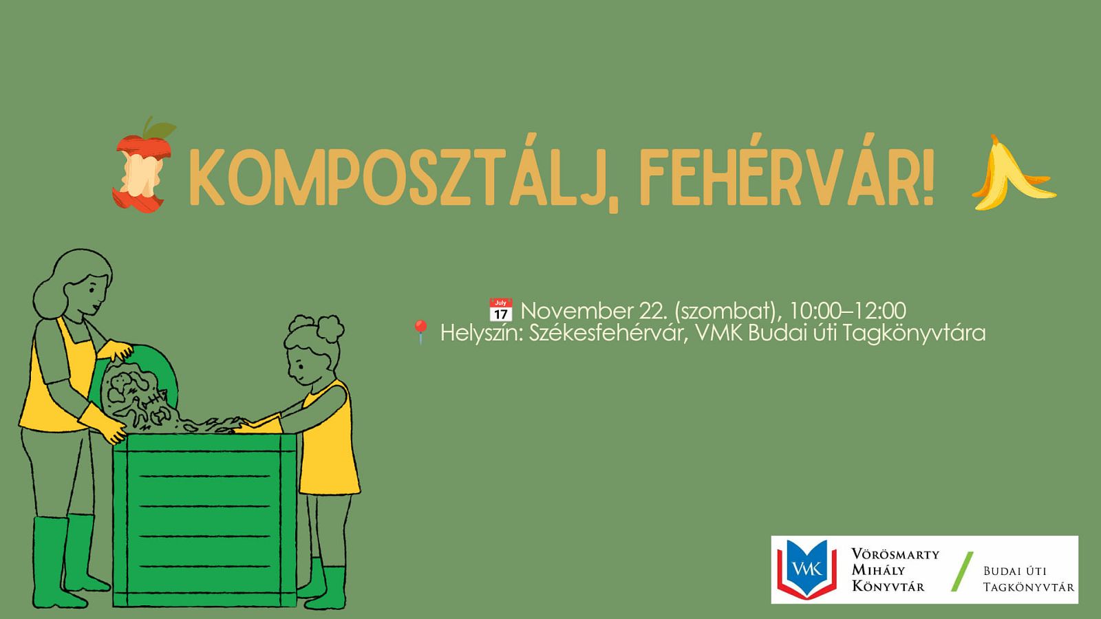 „Komposztálj, Fehérvár!” – ingyenes környezeti nevelési program indul a könyvtárban