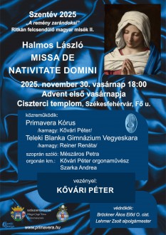 A Primavera Kórus részvételével különleges ünnepi szentmisét tartanak a Ciszterci templomban