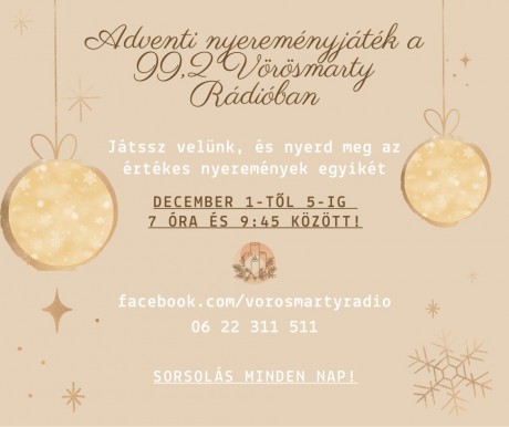 Adventi nyereményhét indult a Vörösmarty Rádióban