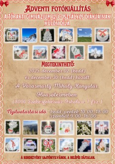 Adventi fotókiállítás az Olvasóteremben a Tóparti Gimnázium diákjainak munkáiból