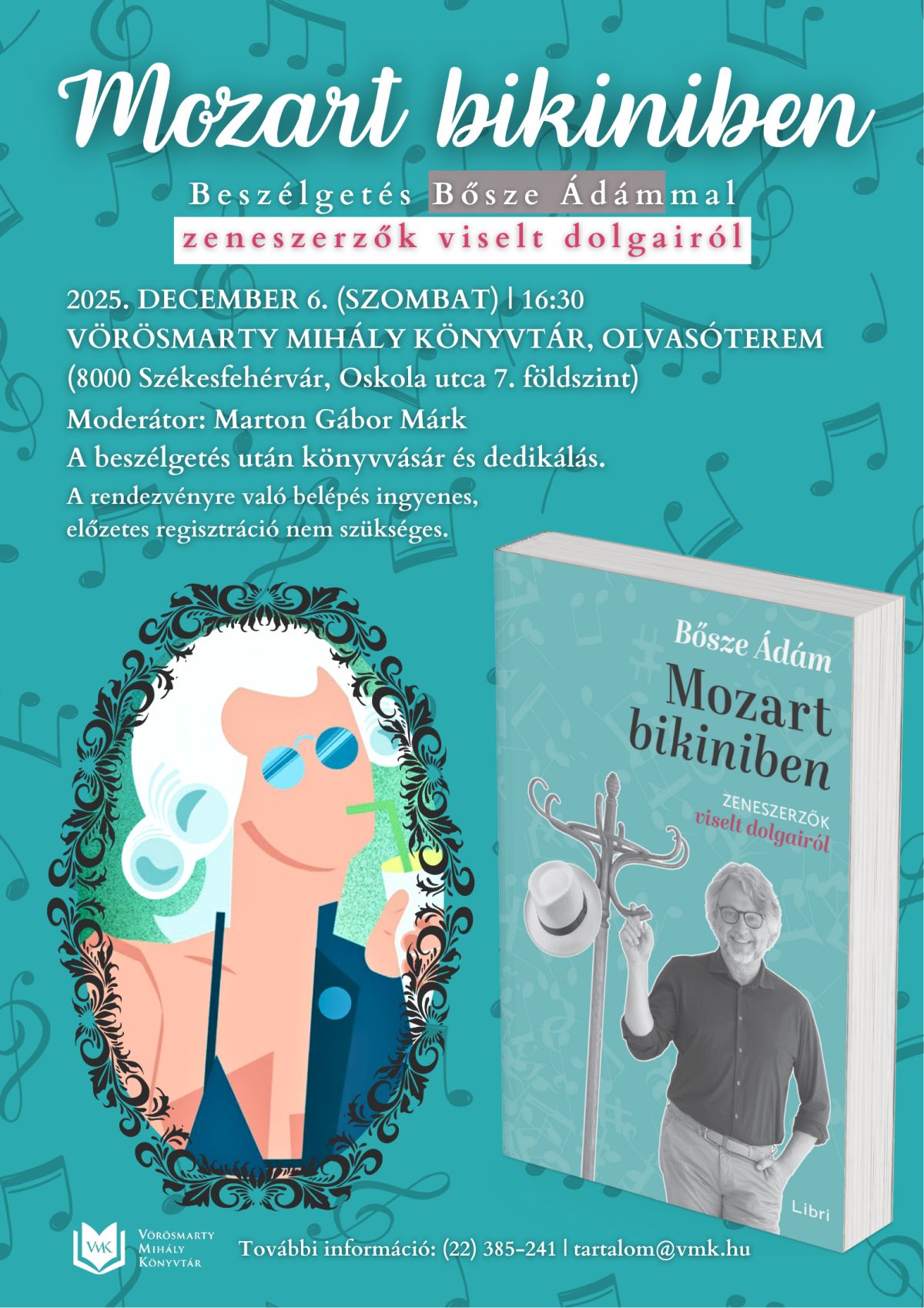 Bősze Ádám zenetörténész és Endrei Judit a Vörösmarty Mihály Könyvtárban