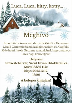 Karácsonyi hangverseny, Luca-napi koncert és Bartók-emlékest a Zeneiskolában